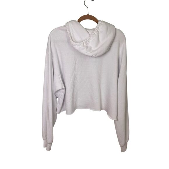 Aviator Nation Smiley 2 Graphic Cropped Hoodie in white Medium - Picture 4 of 6